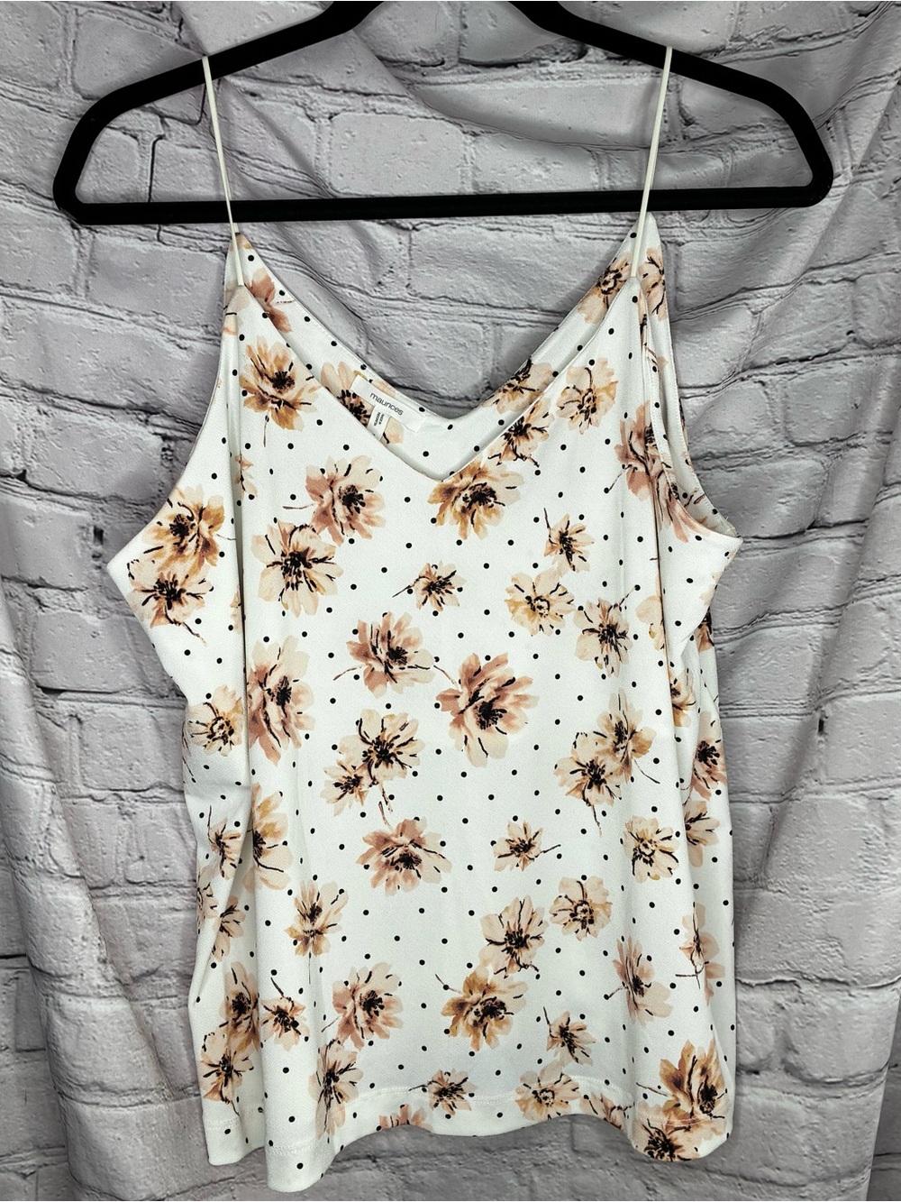 Prairie Cottagecore Dainty Coquette Boho Chic Polka Dot Floral Camisole XL NWT